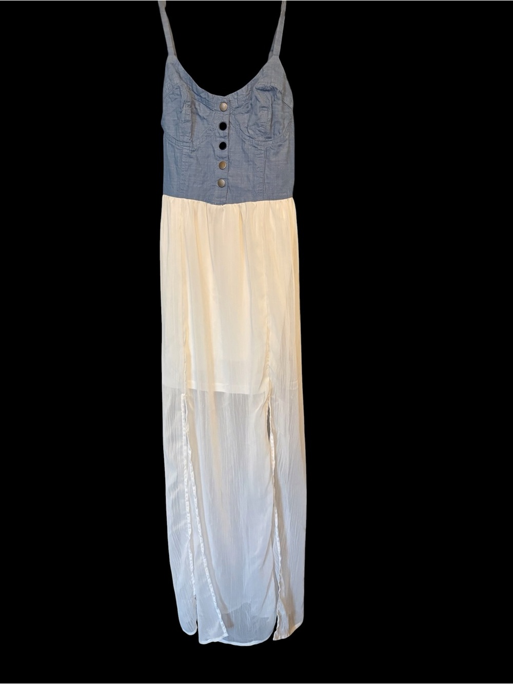 love, Fire Light Blue Chambray Waistband Top